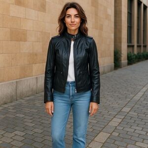 JEMEZPIN Moto Jacket Size S Detailed Seams Excellent Condition